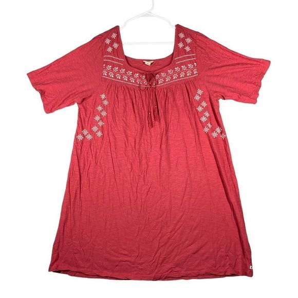 Lucky Brand Dresses & Skirts - Lucky Brand Embroidered Cotton Dress Women Large Pink